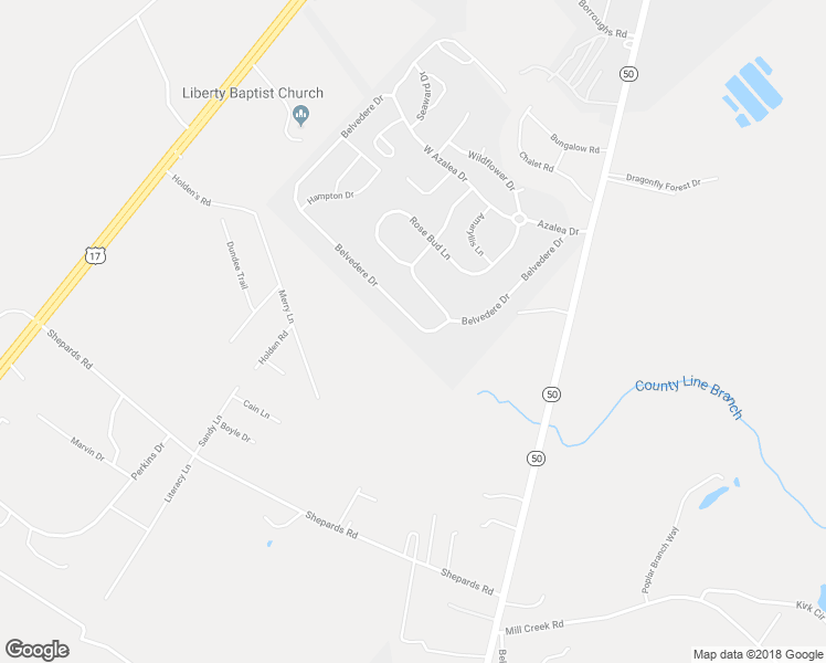 map of restaurants, bars, coffee shops, grocery stores, and more near 205 Belvedere Drive in Holly Ridge