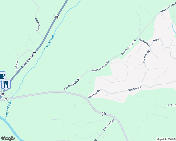 map of restaurants, bars, coffee shops, grocery stores, and more near 315 Westchester Way in Dahlonega