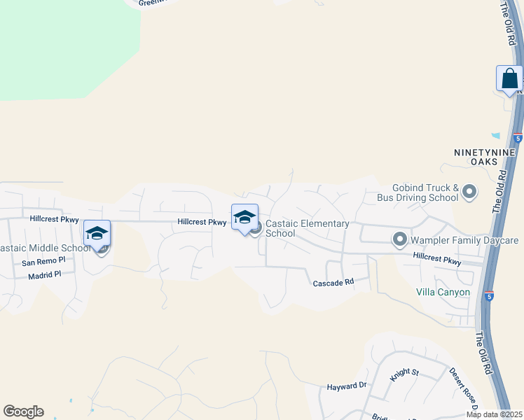 map of restaurants, bars, coffee shops, grocery stores, and more near 28413 Monterey Court in Castaic