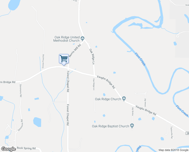 map of restaurants, bars, coffee shops, grocery stores, and more near 2500 Vaughn Bridge Road in Hartselle