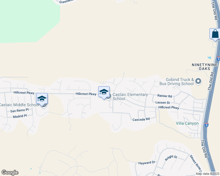 map of restaurants, bars, coffee shops, grocery stores, and more near 28413 Monterey Court in Castaic