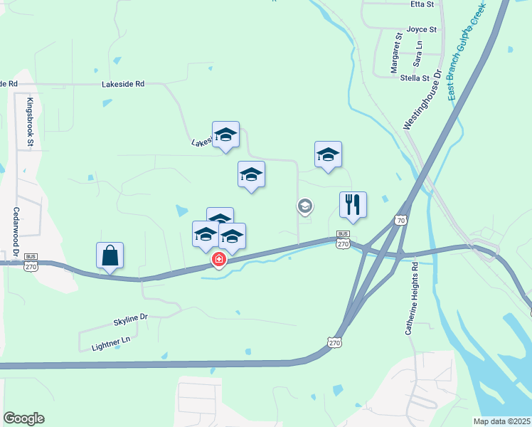 map of restaurants, bars, coffee shops, grocery stores, and more near 2871 Malvern Avenue in Hot Springs