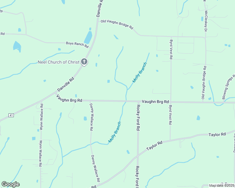 map of restaurants, bars, coffee shops, grocery stores, and more near 3643 Vaughn Bridge Road in Hartselle