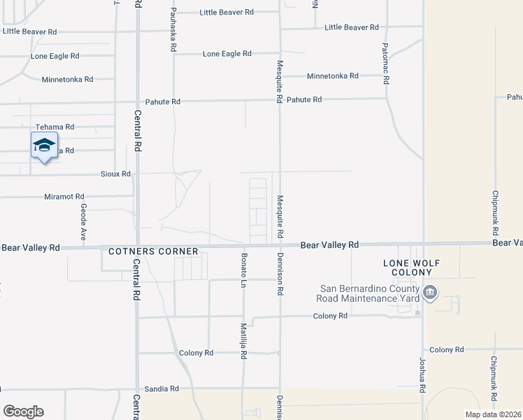 map of restaurants, bars, coffee shops, grocery stores, and more near 22838 Bear Valley Road in Apple Valley