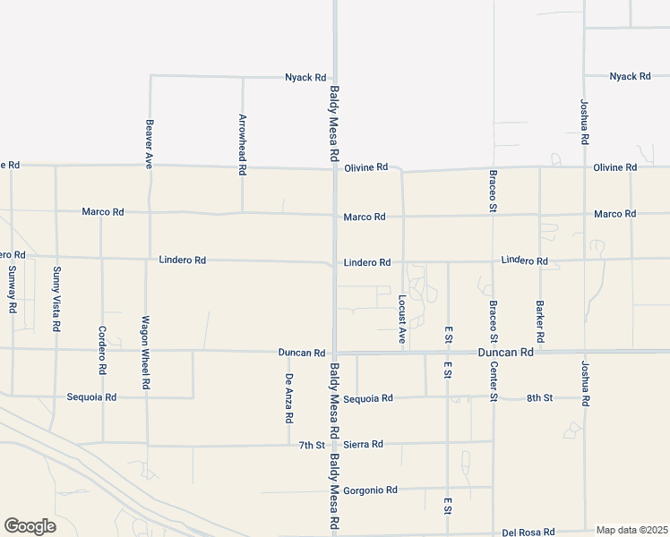 map of restaurants, bars, coffee shops, grocery stores, and more near Baldy Mesa Road in Victorville
