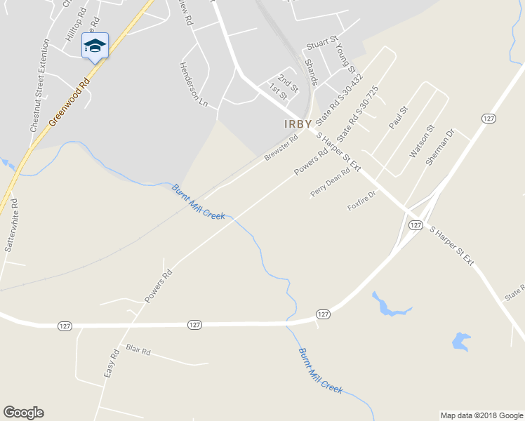 map of restaurants, bars, coffee shops, grocery stores, and more near 704 Powers Road in Laurens