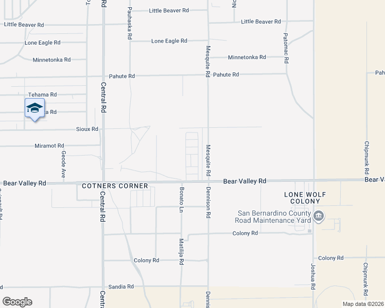map of restaurants, bars, coffee shops, grocery stores, and more near 22838 Bear Valley Road in Apple Valley