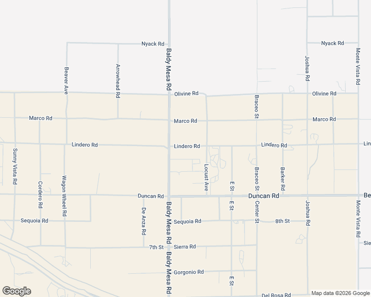 map of restaurants, bars, coffee shops, grocery stores, and more near 12281 Baldy Mesa Road in Adelanto