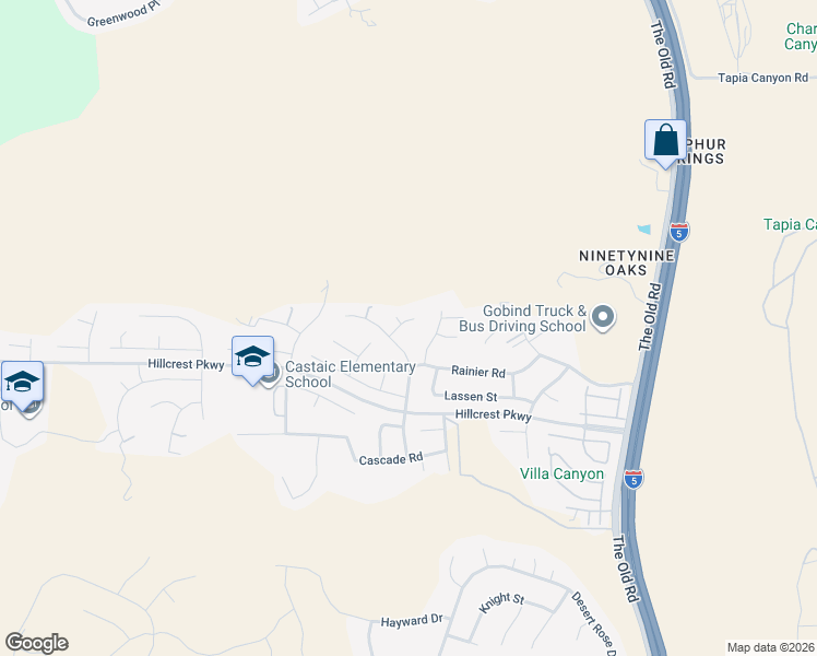 map of restaurants, bars, coffee shops, grocery stores, and more near 28012 Minaret Court in Castaic