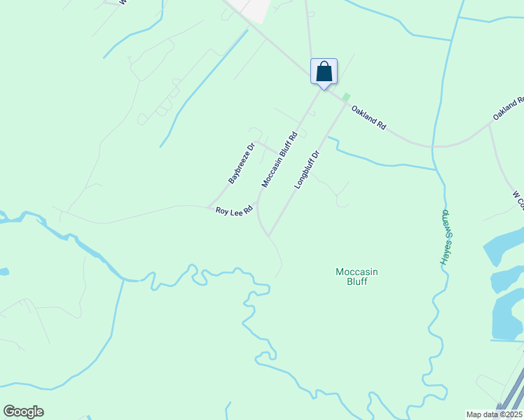 map of restaurants, bars, coffee shops, grocery stores, and more near 2216 Moccasin Bluff Road in Hamer