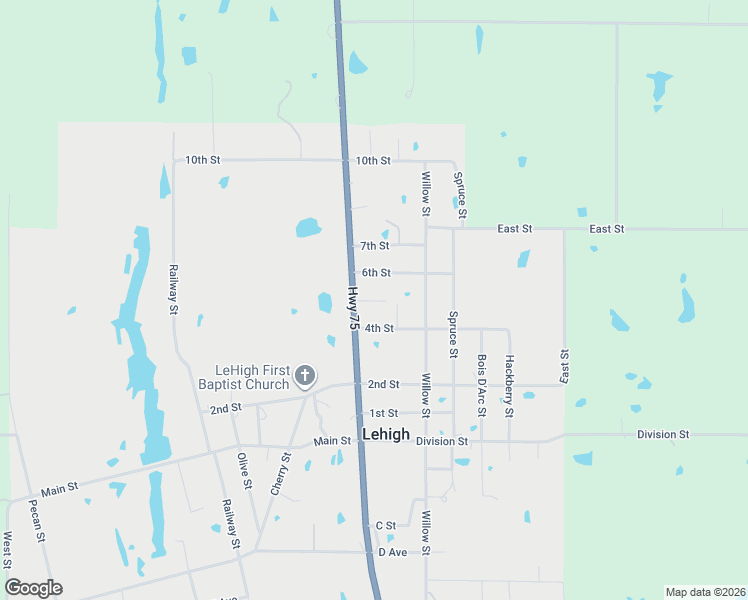 map of restaurants, bars, coffee shops, grocery stores, and more near 5th Street in Lehigh