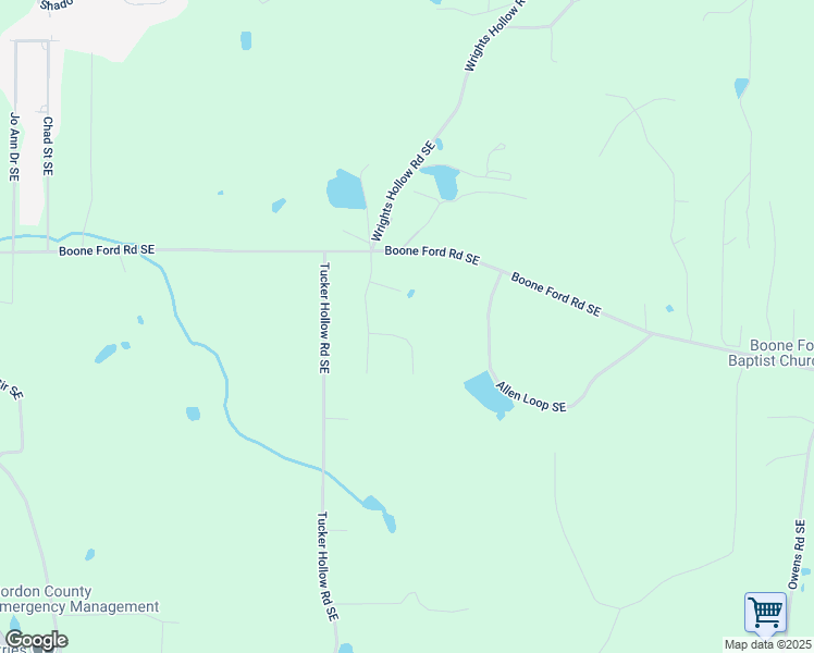 map of restaurants, bars, coffee shops, grocery stores, and more near 132 Maloy Lane Southeast in Calhoun