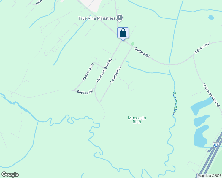 map of restaurants, bars, coffee shops, grocery stores, and more near 2228 Longbluff Drive in Hamer