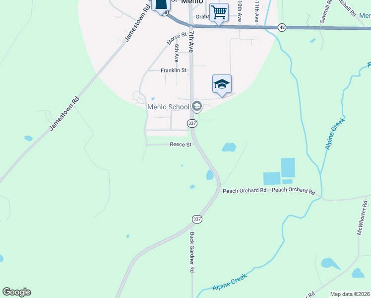 map of restaurants, bars, coffee shops, grocery stores, and more near 79 Reece Street in Menlo