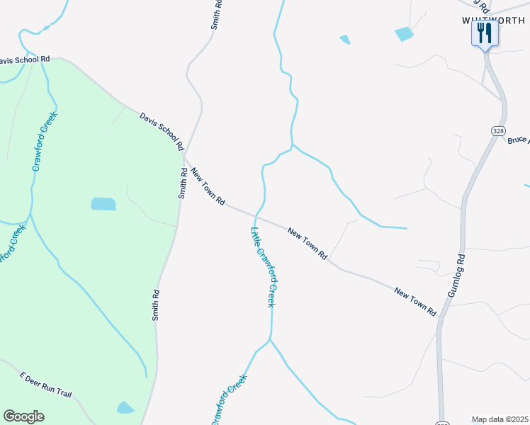 map of restaurants, bars, coffee shops, grocery stores, and more near 710 New Town Road in Lavonia