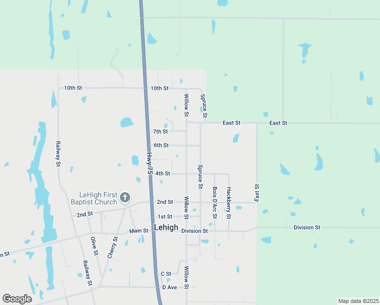 map of restaurants, bars, coffee shops, grocery stores, and more near 502 Willow Street in Coalgate