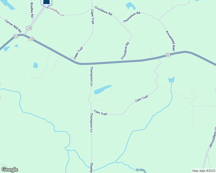 map of restaurants, bars, coffee shops, grocery stores, and more near 163 Thompson Lane in Jasper