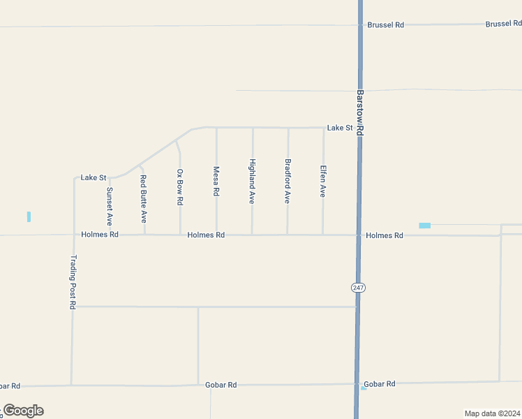 map of restaurants, bars, coffee shops, grocery stores, and more near Highland Avenue in Lucerne Valley