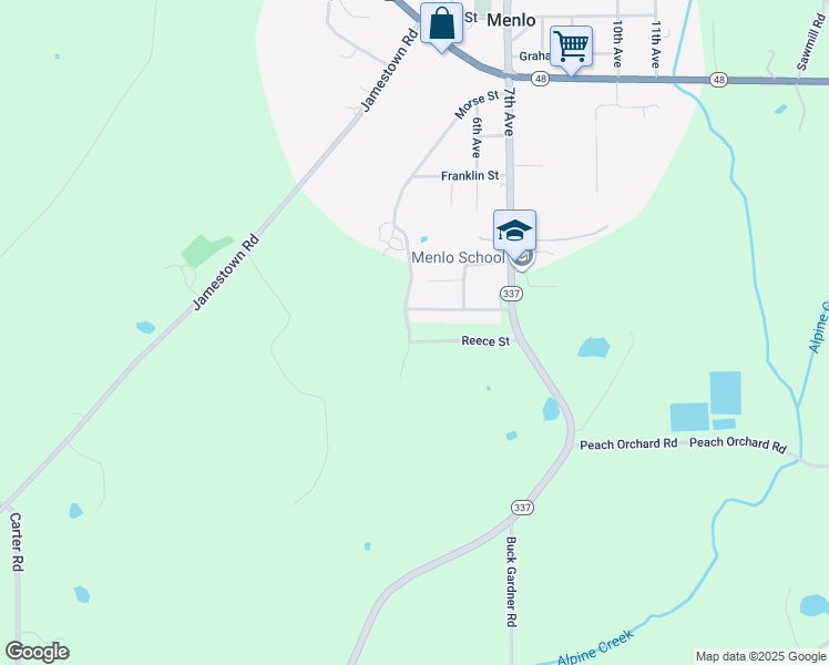 map of restaurants, bars, coffee shops, grocery stores, and more near 221 Reece Street in Menlo