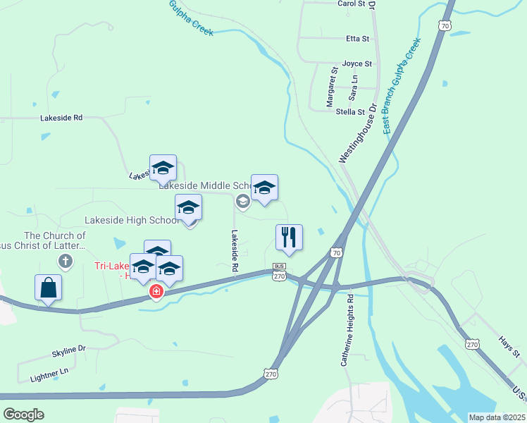 map of restaurants, bars, coffee shops, grocery stores, and more near 2923 Malvern Avenue in Hot Springs