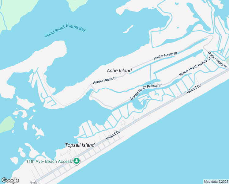 map of restaurants, bars, coffee shops, grocery stores, and more near 114 Lacosta Place in North Topsail Beach