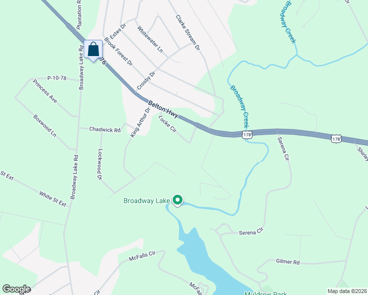 map of restaurants, bars, coffee shops, grocery stores, and more near 112 Locke Circle in Anderson
