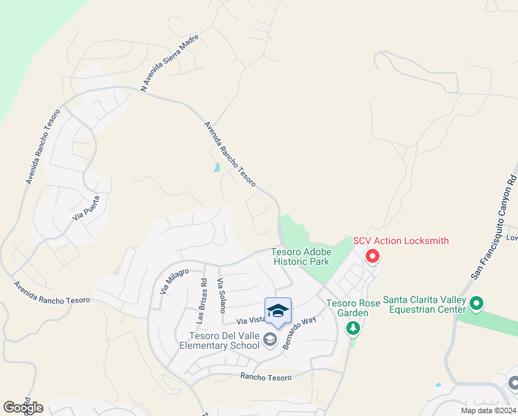 map of restaurants, bars, coffee shops, grocery stores, and more near 24071 Corte La Brocha in Santa Clarita