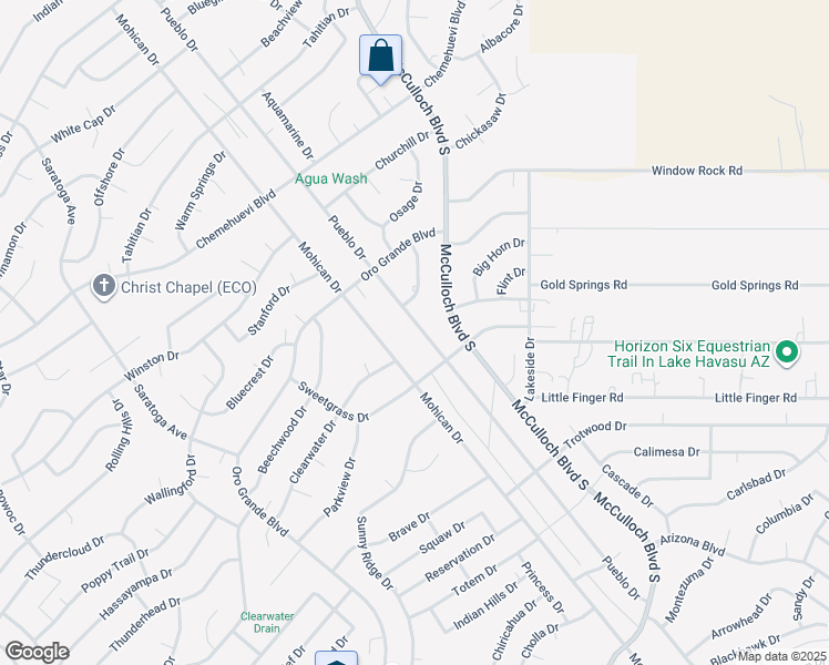 map of restaurants, bars, coffee shops, grocery stores, and more near 951 Pueblo Drive in Lake Havasu City