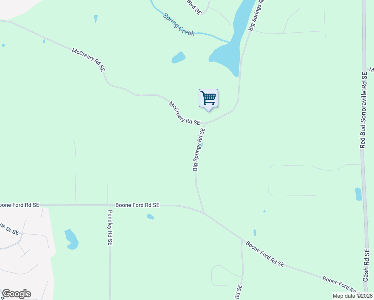 map of restaurants, bars, coffee shops, grocery stores, and more near 887 Big Springs Road Southeast in Calhoun