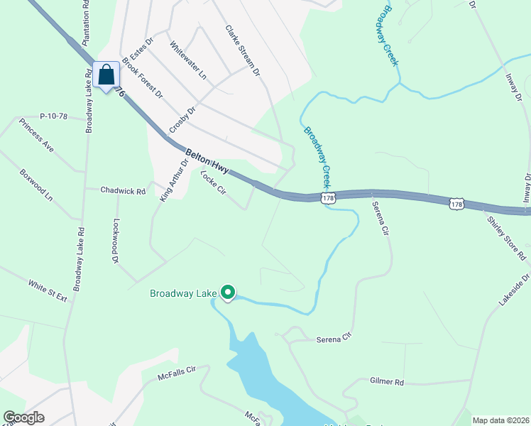 map of restaurants, bars, coffee shops, grocery stores, and more near 112 Locke Circle in Anderson