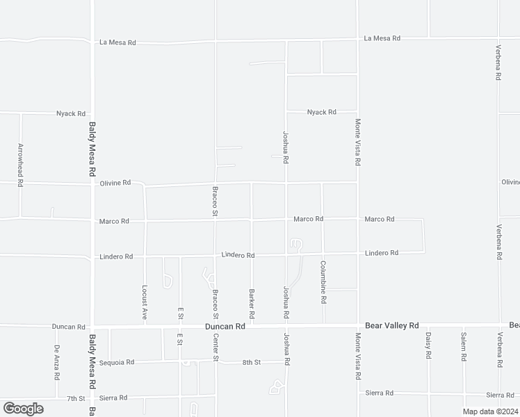 map of restaurants, bars, coffee shops, grocery stores, and more near 12451 Barker Road in Victorville