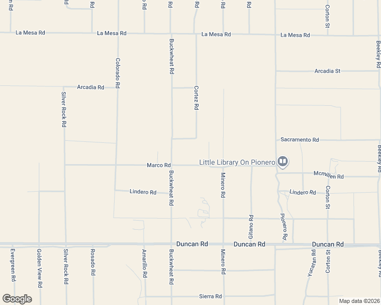 map of restaurants, bars, coffee shops, grocery stores, and more near 2627 Marco Road in Phelan