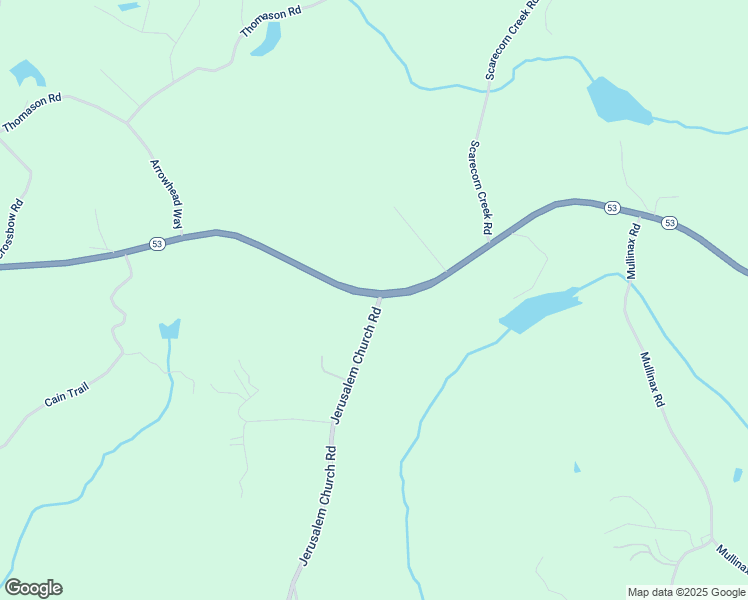 map of restaurants, bars, coffee shops, grocery stores, and more near 6 Jerusalem Church Road in Jasper