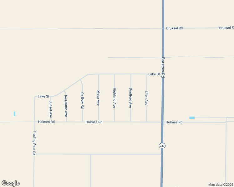 map of restaurants, bars, coffee shops, grocery stores, and more near Highland Avenue in Lucerne Valley