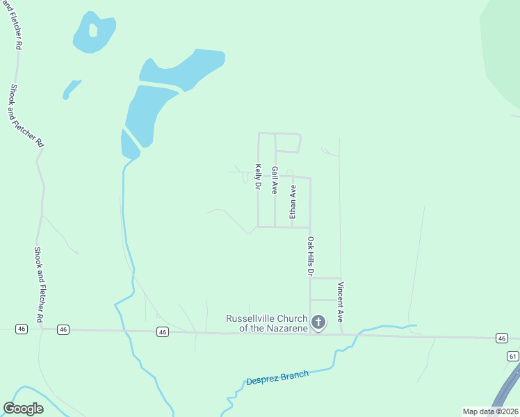 map of restaurants, bars, coffee shops, grocery stores, and more near 221 Kelly Drive in Russellville