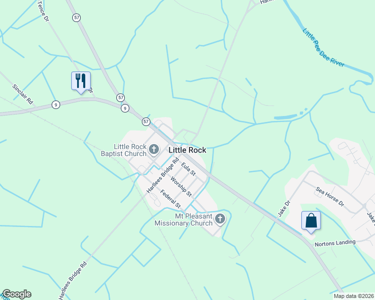map of restaurants, bars, coffee shops, grocery stores, and more near in Little Rock