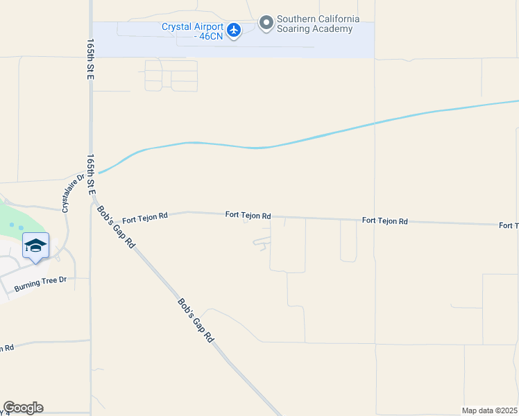 map of restaurants, bars, coffee shops, grocery stores, and more near 17075 Fort Tejon Road in Llano