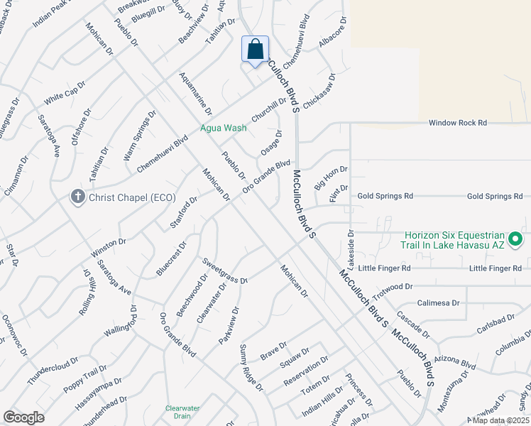 map of restaurants, bars, coffee shops, grocery stores, and more near 951 Pueblo Drive in Lake Havasu City