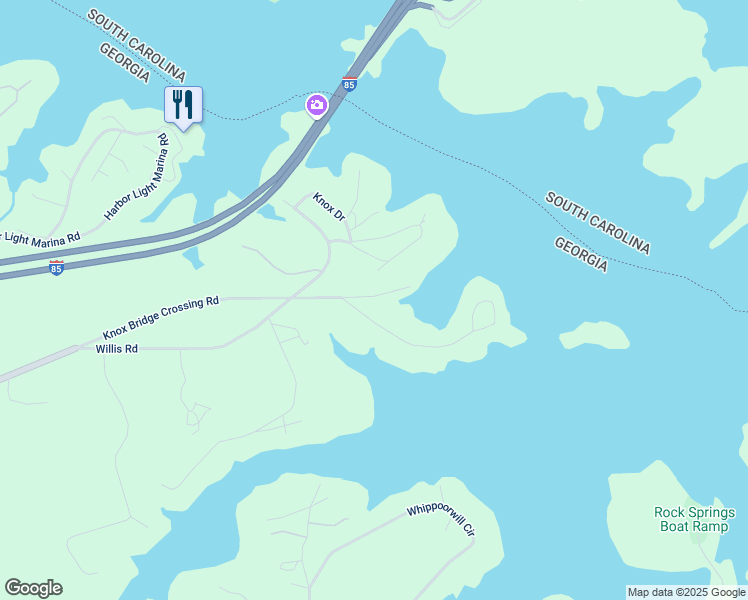 map of restaurants, bars, coffee shops, grocery stores, and more near 1076-1804 Knox Bridge Crossing Road in Lavonia