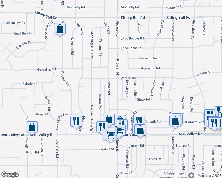 map of restaurants, bars, coffee shops, grocery stores, and more near 12401 Sholic Road in Apple Valley