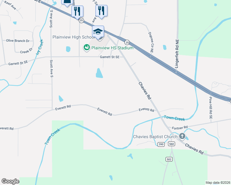 map of restaurants, bars, coffee shops, grocery stores, and more near in Rainsville