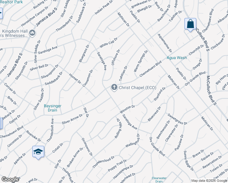 map of restaurants, bars, coffee shops, grocery stores, and more near 3450 Chemehuevi Boulevard in Lake Havasu City