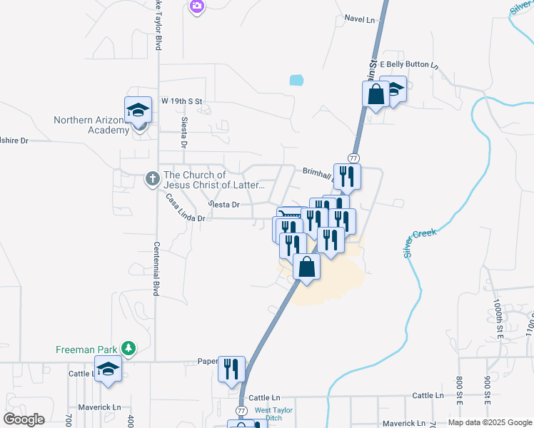 map of restaurants, bars, coffee shops, grocery stores, and more near 813 Glenrosa Boulevard in Taylor