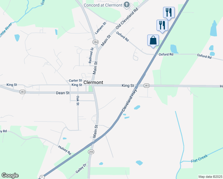 map of restaurants, bars, coffee shops, grocery stores, and more near 141 King Street in Clermont