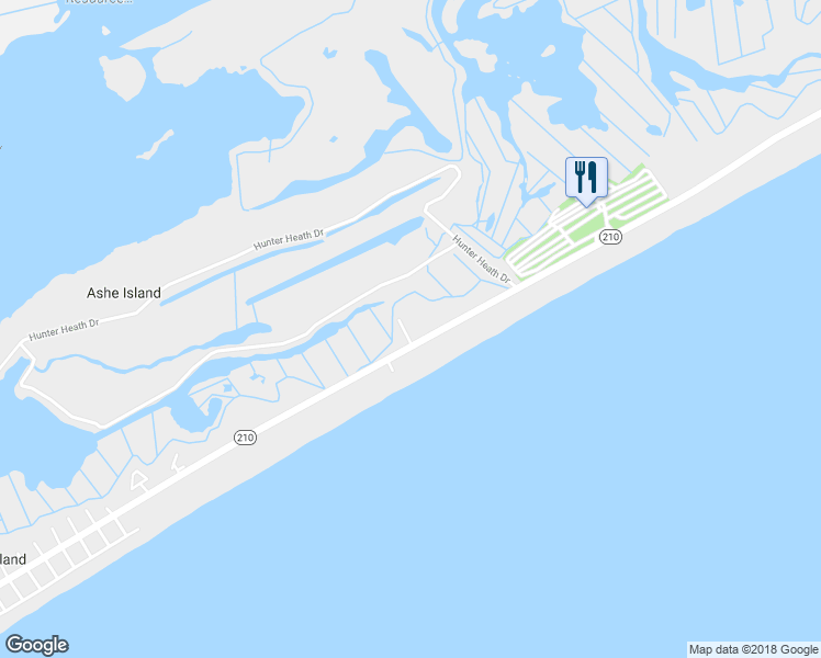 map of restaurants, bars, coffee shops, grocery stores, and more near 110 Sea Oaks Court in North Topsail Beach