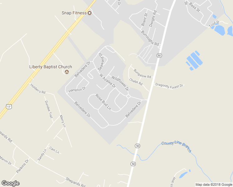 map of restaurants, bars, coffee shops, grocery stores, and more near 423 Amarillis Lane in Holly Ridge