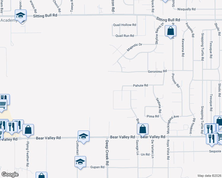 map of restaurants, bars, coffee shops, grocery stores, and more near 12410 MacIntosh Street in Apple Valley