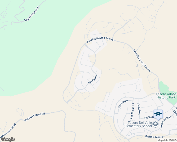 map of restaurants, bars, coffee shops, grocery stores, and more near 24525 Via Sendero in Santa Clarita