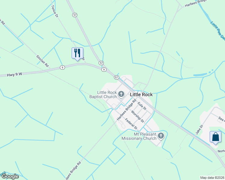 map of restaurants, bars, coffee shops, grocery stores, and more near 1503 Windmill Avenue in Dillon