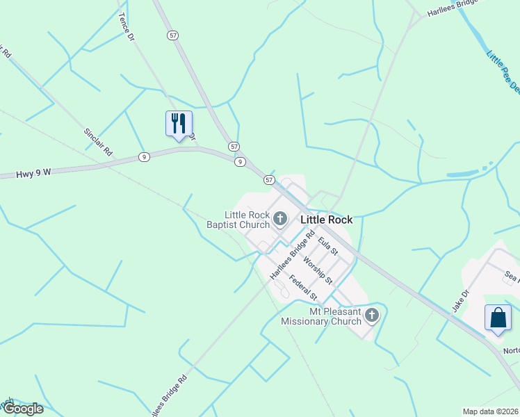 map of restaurants, bars, coffee shops, grocery stores, and more near 1503 Windmill Avenue in Dillon